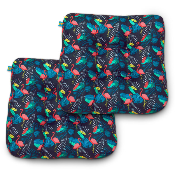 Duck Covers Indoor/Outdoor Seat Cushions, After Party Flamingo, PK2 DCAPCH19195-2PK